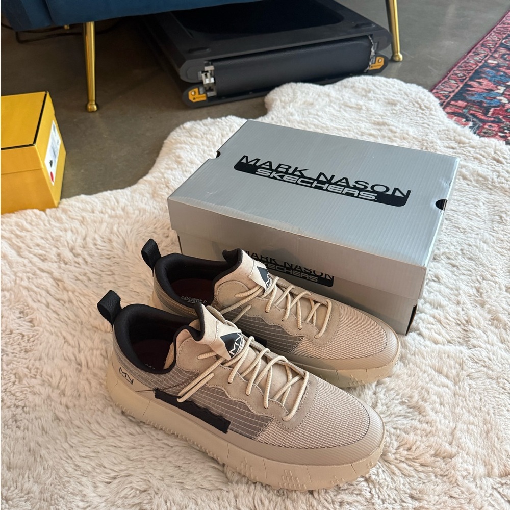 Mark Nason Beige and Black Sneakers